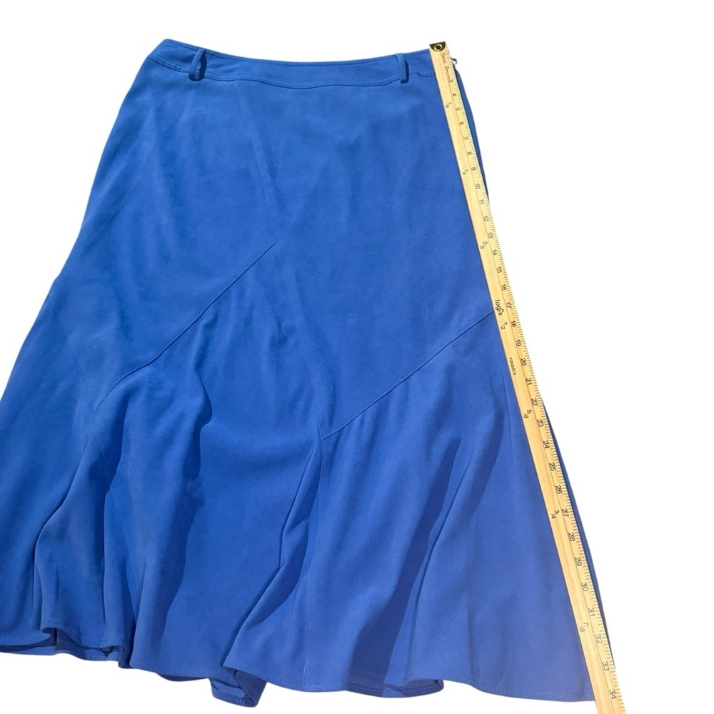 Size 14 Blue Elegant Flowy Midi Skirt Pull On Stretch Graduation WeddingWestern - Picture 7 of 7